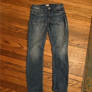 Mother high waisted Women's smokin double ankle Jeans in Classic Blue size27